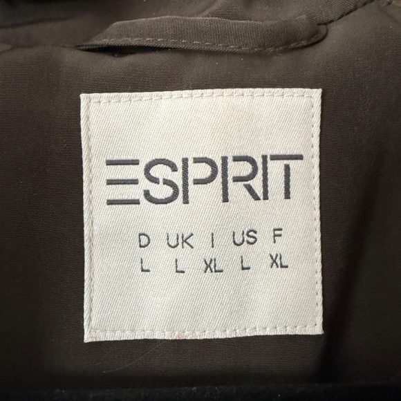 ESPRIT quilted barn jacket with removable hood size L vintage - Picture 11 of 13